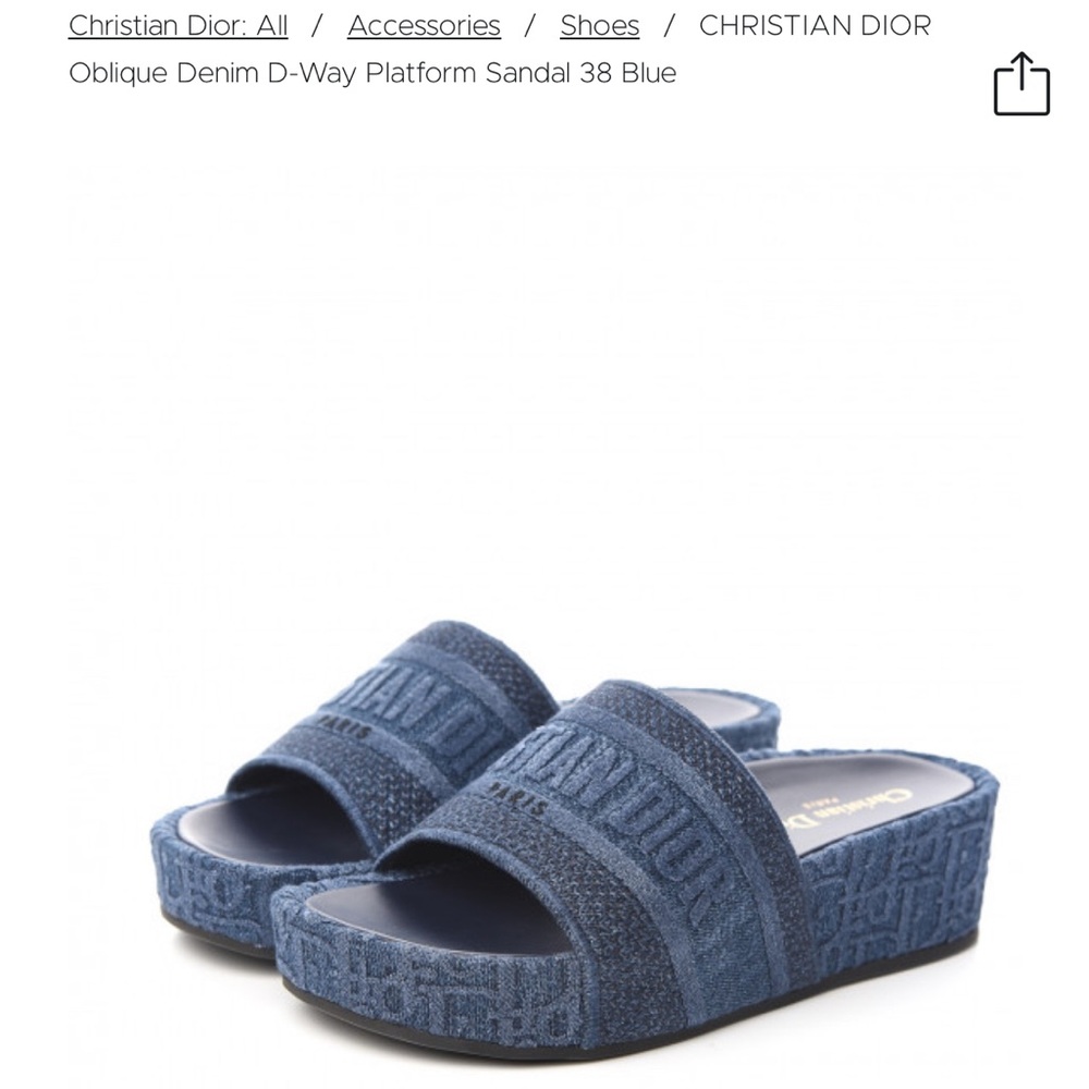 Dior Blue Denim Platform Sandals